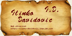 Ilinko Davidović vizit kartica